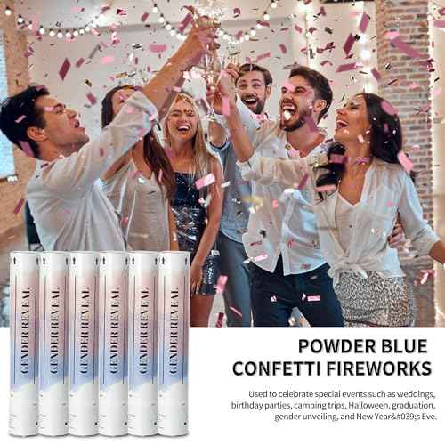 Confetti Cannons 11.8IN Gender reveal Multicolor Confetti Poppers for Wedding Celebration, Gender Revealing Party,Birthday Party, Pranks, Graduation, Christmas Eve(6 Pack Pink)