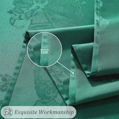 SASTYBALE Green 52x70 in Christmas Tablecloth Damask Jacquard, Wrinkle-Free Spills-Proof