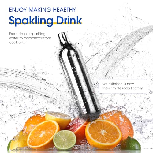 30 Pack 8g CO2 Cartridges for Soda Maker - Non-Threaded Food Grade Sparkling Water Chargers