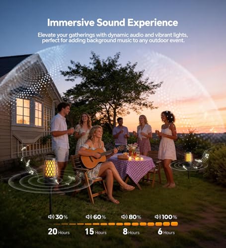 2 Pack Outdoor Bluetooth Speakers with Lights, IPX5 Waterproof, Portable Wireless Party Speakers for Men & Women