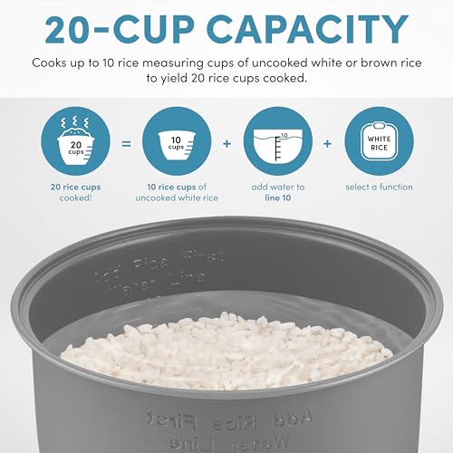 AROMA Professional 10-Cup Uncooked / 20-Cup Cooked Digital Rice Cooker & Slow Cooker with 10 Smart Modes