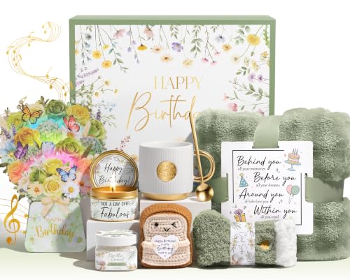 Birthday Gift Basket for Women with Vanilla Coconut - Sage Green