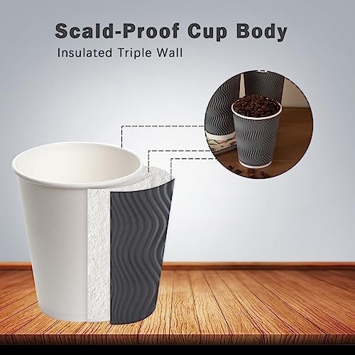Clawsoff 120 Pack 12 oz Coffee Cups Disposable Insulated Paper Cup