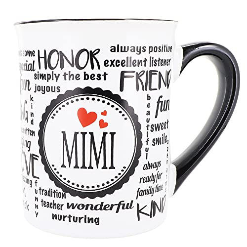Cottage Creek Mimi Mug 16oz Black and White Coffee Cup | Gift for Mom & Grandma
