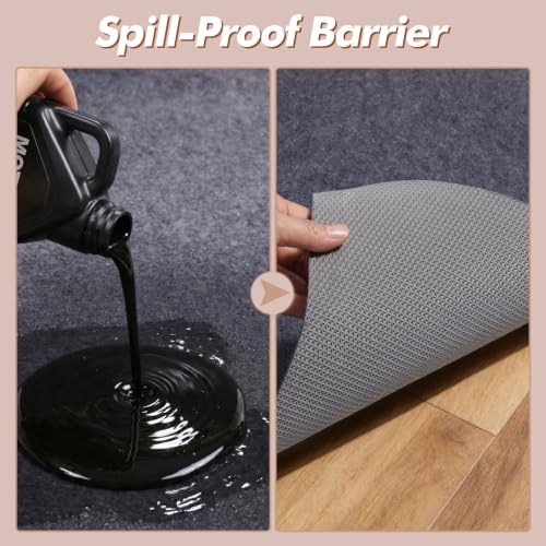 TravLand 9' x 12' Non-Slip Felt & Rubber Rug Pad - Waterproof Grippy Underlay for Hardwood & Tile Floors
