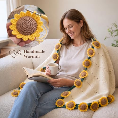 Sunflower Bloom Cozy Blanket Gift Set for Women - Encouragement & Self Care