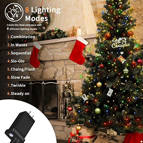 BOLWEO 592 LED Christmas Tree Lights Kit, 16 x 9.8ft Multicolor with 8 Modes, Indoor/Outdoor UL