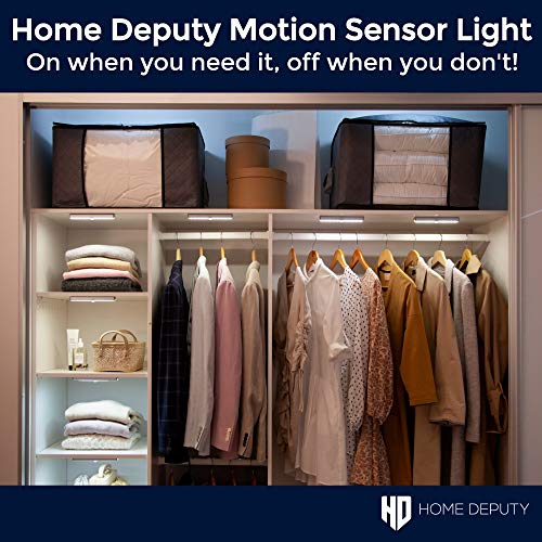 HOME DEPUTY 3 Pack Wireless Motion Sensor Closet LED Lights - Rechargable Cordless Cabinet Lighting with 30 LEDs, 3 Brightness Modes