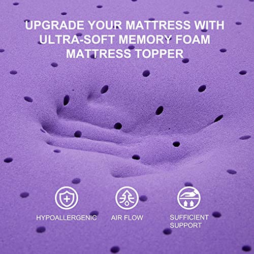 SINWEEK Queen 1.5 Inch Gel Memory Foam Mattress Topper Ventilated Pressure Relief