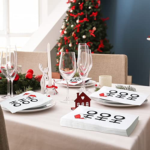 Hotop Christmas Napkins 100 Pcs Disposable Cocktail Dinner Hand Towels Holiday