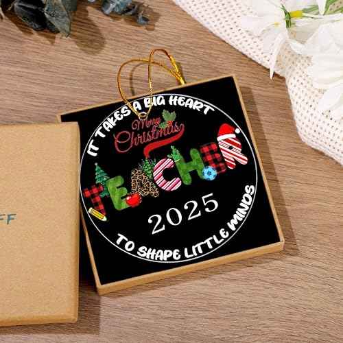 Teacher Stocking Stuffers for Women Ornament for Women Merry Christmas 2025 for Teacher Appreciation Week Gifts Christmas Tree Ornaments