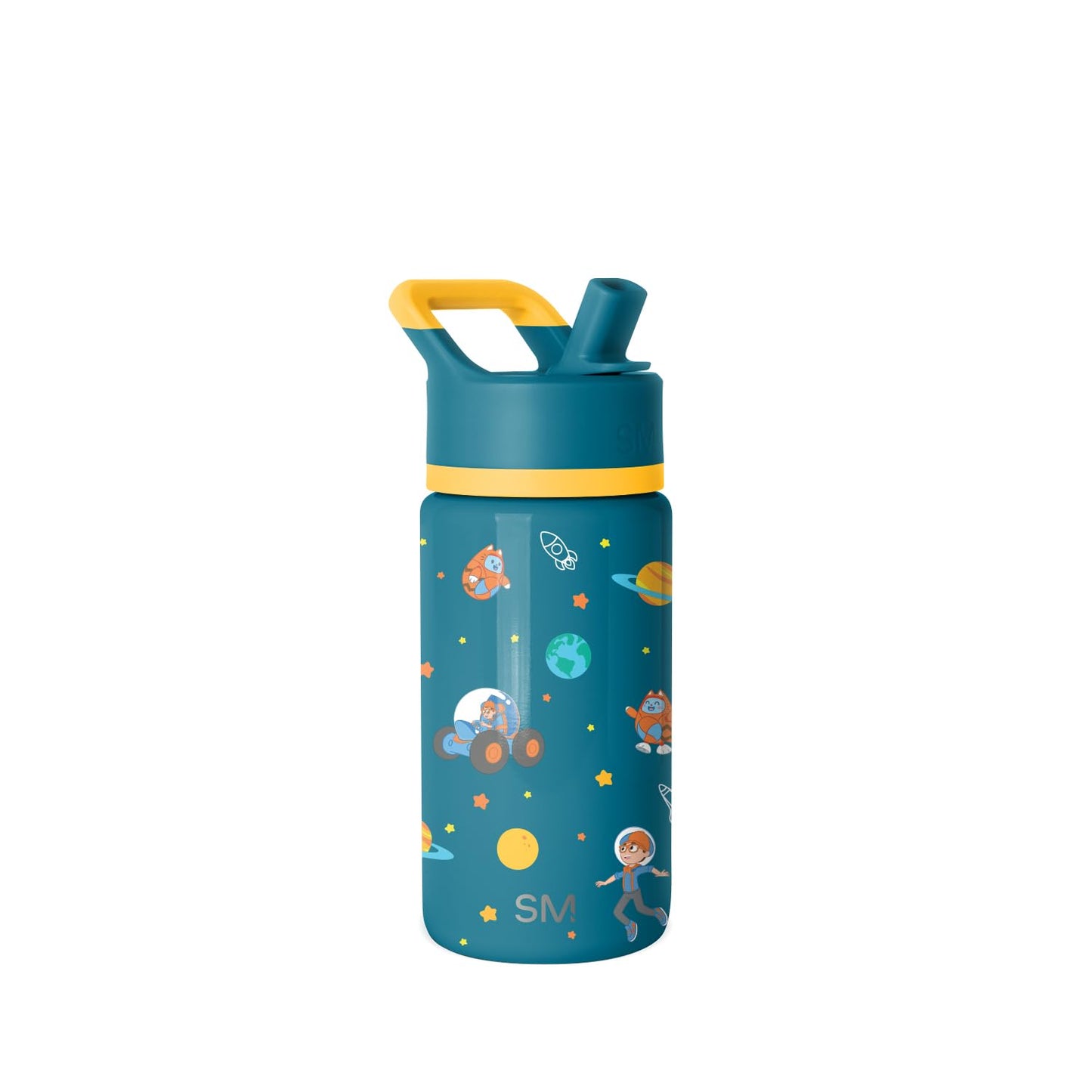 Simple Modern Kids Summit Water Bottle with Straw Lid | Blippi 14oz Stainless Steel Cup Insulated Tumbler for Toddlers, School | Blippi Space