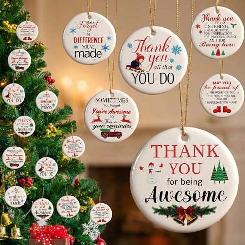 Barydat 24 Pcs Christmas Coworker Appreciation Ornaments Bulk Holiday Gifts