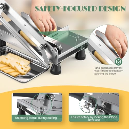 Huanyu Stainless Steel Cheese Slicer with Adjustable Thickness, Multipurpose Food Cutter