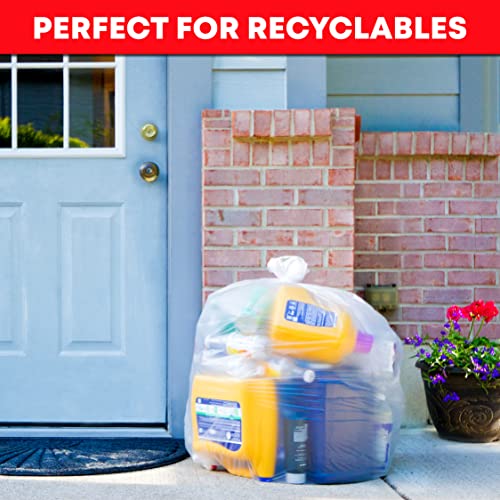 Tasker 33 Gallon Heavy Duty Clear Trash Bags - Pack of 250