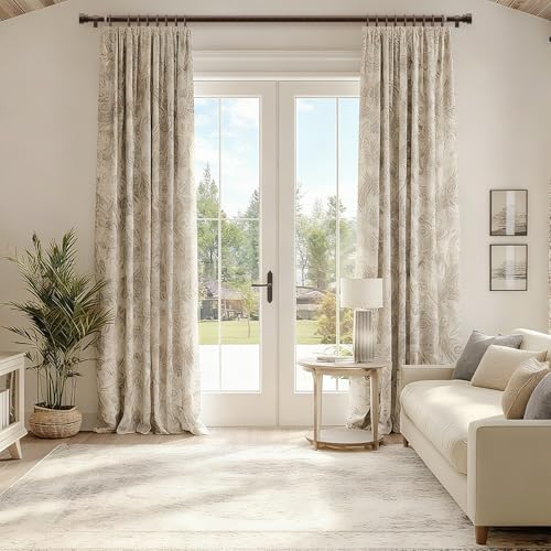 Deep Walnut Wood Curtain Rods 2 Pack - Heavy Duty Adjustable Window Rods 28-48 inches