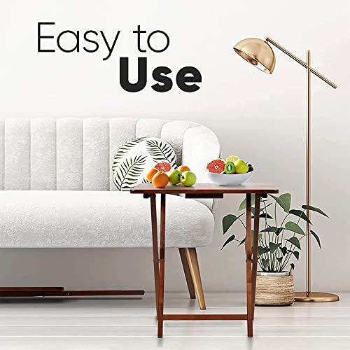 PJ Wood 5-Piece Wooden Folding TV Tray Table Set - Honey Oak Snack Tables