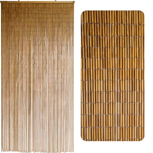 Natural Bamboo Beaded Curtain for Doorway - Earthy Style, 35.4 x 78.7 Inches - Variation of This Listing