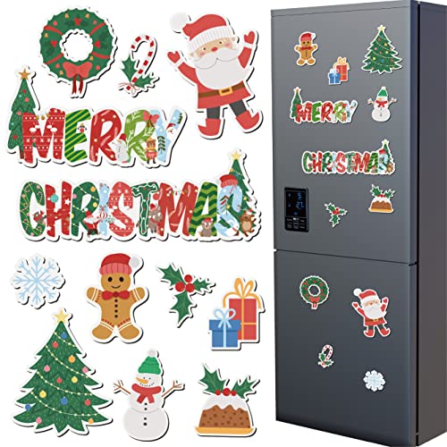 Yinder 12-Pack Christmas Refrigerator Magnets Set - Snowman, Santa, Tree & More
