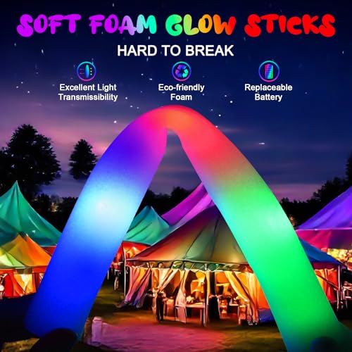 44 PCS Foam Glow Sticks with 3 Flashing Modes - LED Party Light Up Sticks for Events