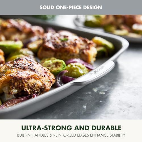 GreenPan Premiere 18x13 Inch Gray Ceramic Nonstick Half Sheet Pan - Oven & Broiler Safe