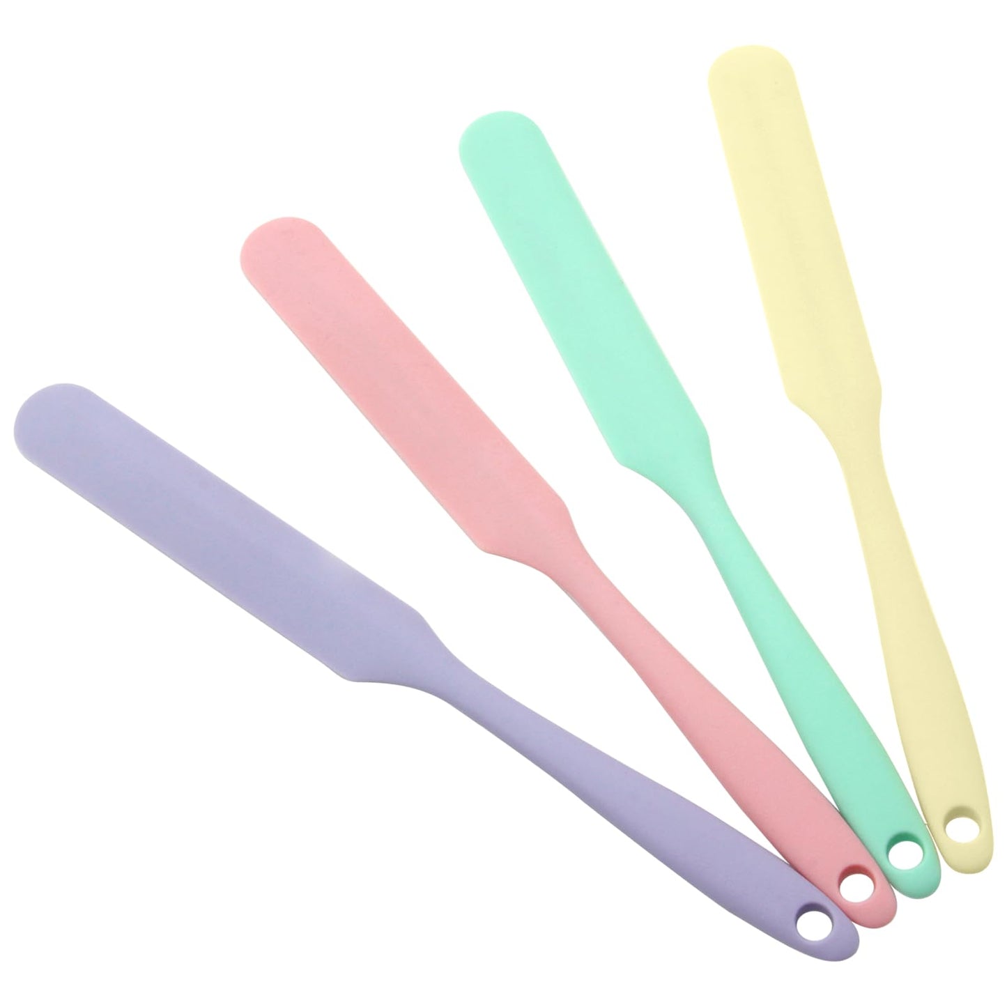 4 Pcs Silicone Jar Spatula, Non-Stick Heat Resistant Cake Cream Spatulas Set, 9.8 inch Cake Cream Butter Spatulas(4 colors）