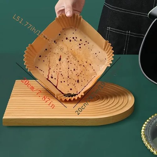 200 Pcs Air Fryer Paper Liners, 8" Square Air Fryer Liners Disposable, Non-Stick & Non-Leak Parchment Paper Liners, Paper Liners for Airfryer Basket, Deep Fryer Parts & Accessories