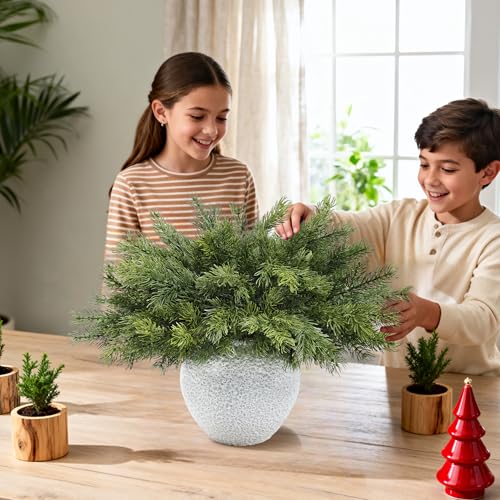 6 Pcs Christmas Pine Branches - 18" Realistic Greenery Stems - Artgar