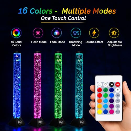 4FT Sensory Water Bubble Tube Floor Lamp - 16 Color Changing Aquarium Light Without Bracket