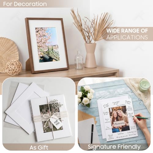 8x10 Photo Mat Set - 50 White Picture Frames for 5x7 Prints with Backings & Bags - Variation of THIS listing