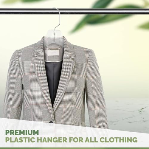 25 Pack Clear Plastic Shirt Hangers - Durable & Elegant Closet Organizers
