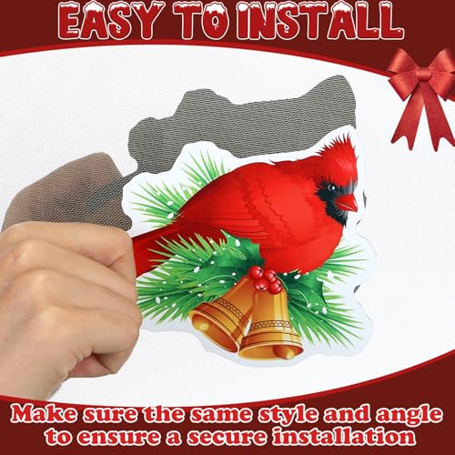 Photect 8 Pcs Cardinal Bird Screen Door Magnets - Christmas Variation