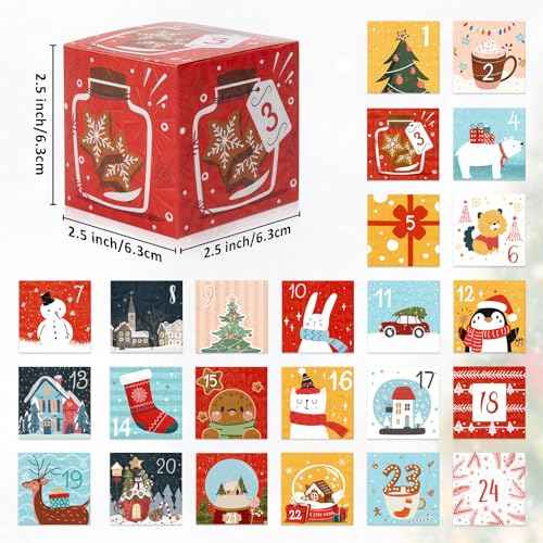 DIY Christmas Advent Calendar Boxes to Fill, 24 Empty Number Advent Calendar Boxes, 2025 Personalized Christmas Countdown Calendar Gift Boxes for Kids Family Friends, XMAS Holiday Decorations