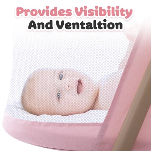 Pink Portable Baby Bassinet 3-in-1 Crib with Mosquito Net & Travel Bag