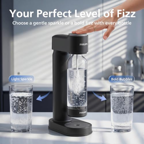 Philips Sparkling Water Maker Soda Streaming Machine Black Plastic