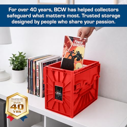 BCW Comic Book Storage Bin - Holds 150 Comics, Red, 1 Pack – Single Variation