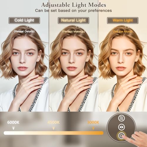 30x36 Inch LED Bathroom Mirror with Anti-Fog, Dimmable Wall Mount Vanity Light