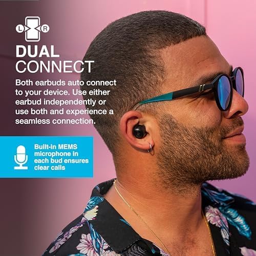 JLab Go Air Pop+ True Wireless Earbuds - 35H Playtime, Bluetooth, USB-C Charging Case, Black