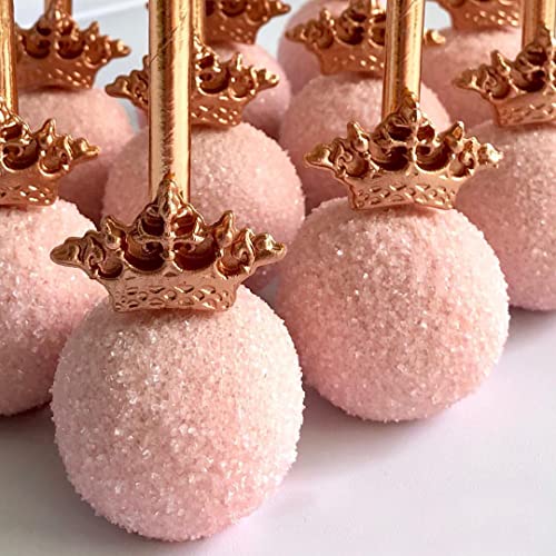 ALINK Rose Gold Foil Paper Straws, Biodegradable Disposable Party Drinking Straws for Birthday, Wedding, Bridal/Baby Shower and Christmas Decorations, Pack of 100