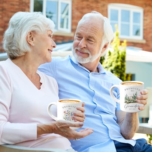Promoted to Grandparents Mug Set - 11 Oz Gifts for First Time Grandparents
