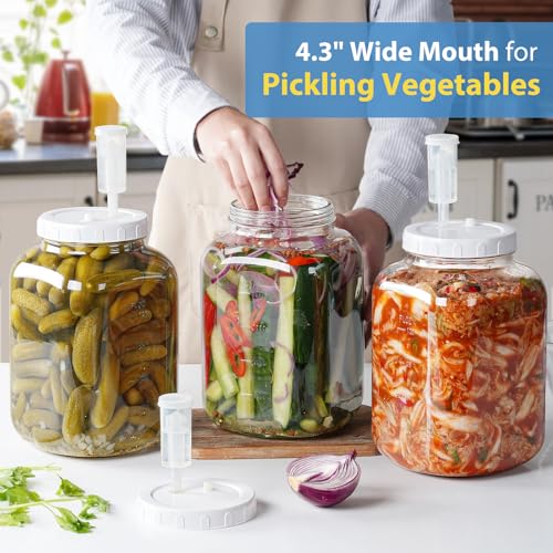 Sovietiep 1.5 Gallon Glass Fermentation Jar for Kimchi, Kombucha & Pickles