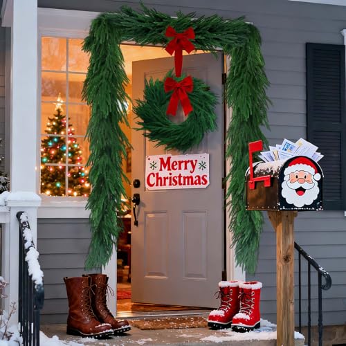 15FT Norfolk Pine Garland - Extra Full Real Touch Holiday Decor for Indoor & Outdoor Use, by Tixiquns
