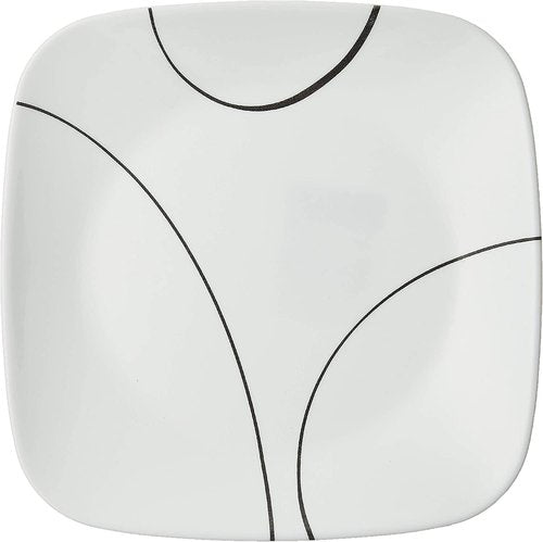 Corelle Vitrelle 6-Piece Salad Plate Set - Lightweight, Chip-Resistant Square Plates | Splendor Design, 8.5-Inch