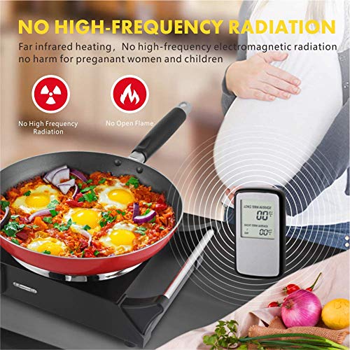 Portable Double Burner Hot Plate 1800W - Adjustable Temp, Stay Cool Handles, Black