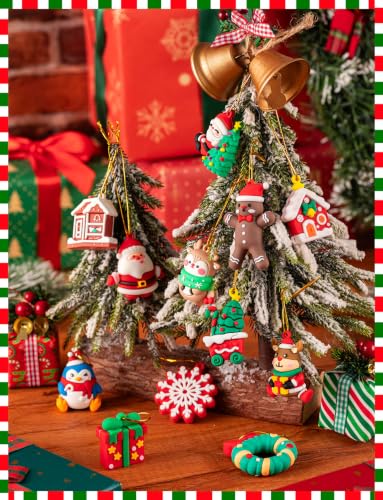 THSLSFX 16 Styles Santa Ornaments for Christmas Tree - 16pcs