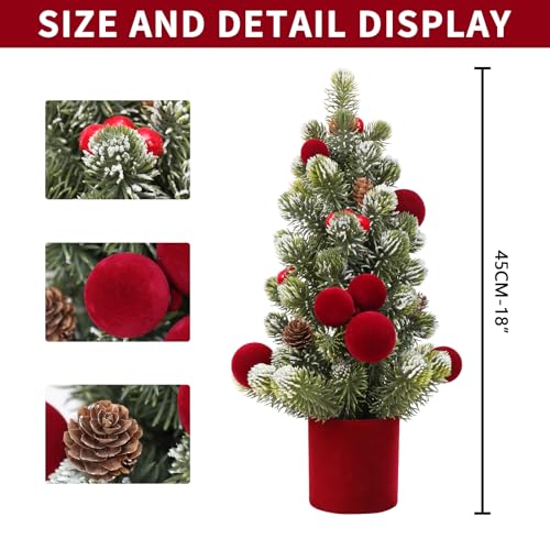 18Inch Small Christmas Tree for Home Table Xmas Indoor Decor