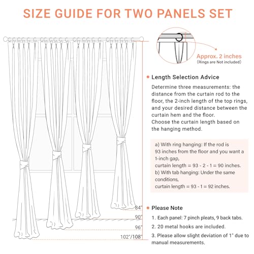 Alba Cream Blackout Linen Pinch Pleated Curtains - 40"W x 96"L, Pack of 2
