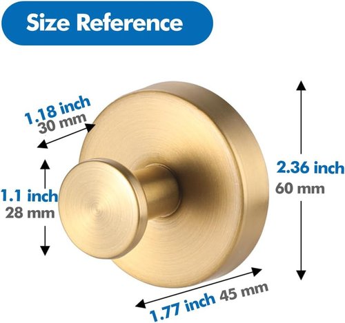 Gold Suction Cup Hooks by [Brand Name] - No-Drill Shower & Wreath Hangers | 2 Pack for Bathrooms & Doors