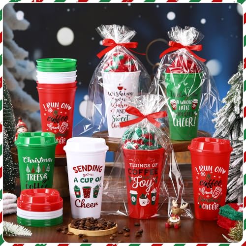 Pickmesh Classic 24-Pair Christmas Sock Gift Set with Holiday Coffee Cups