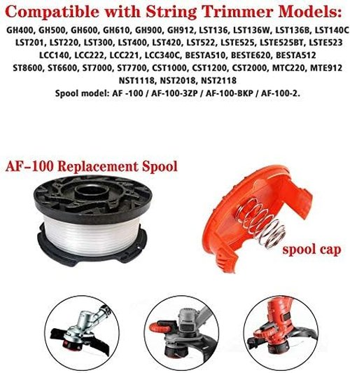 Black and Decker Autofeed Replacement Spool - 30ft Trimmer Line (12 Spools + 2 Caps)